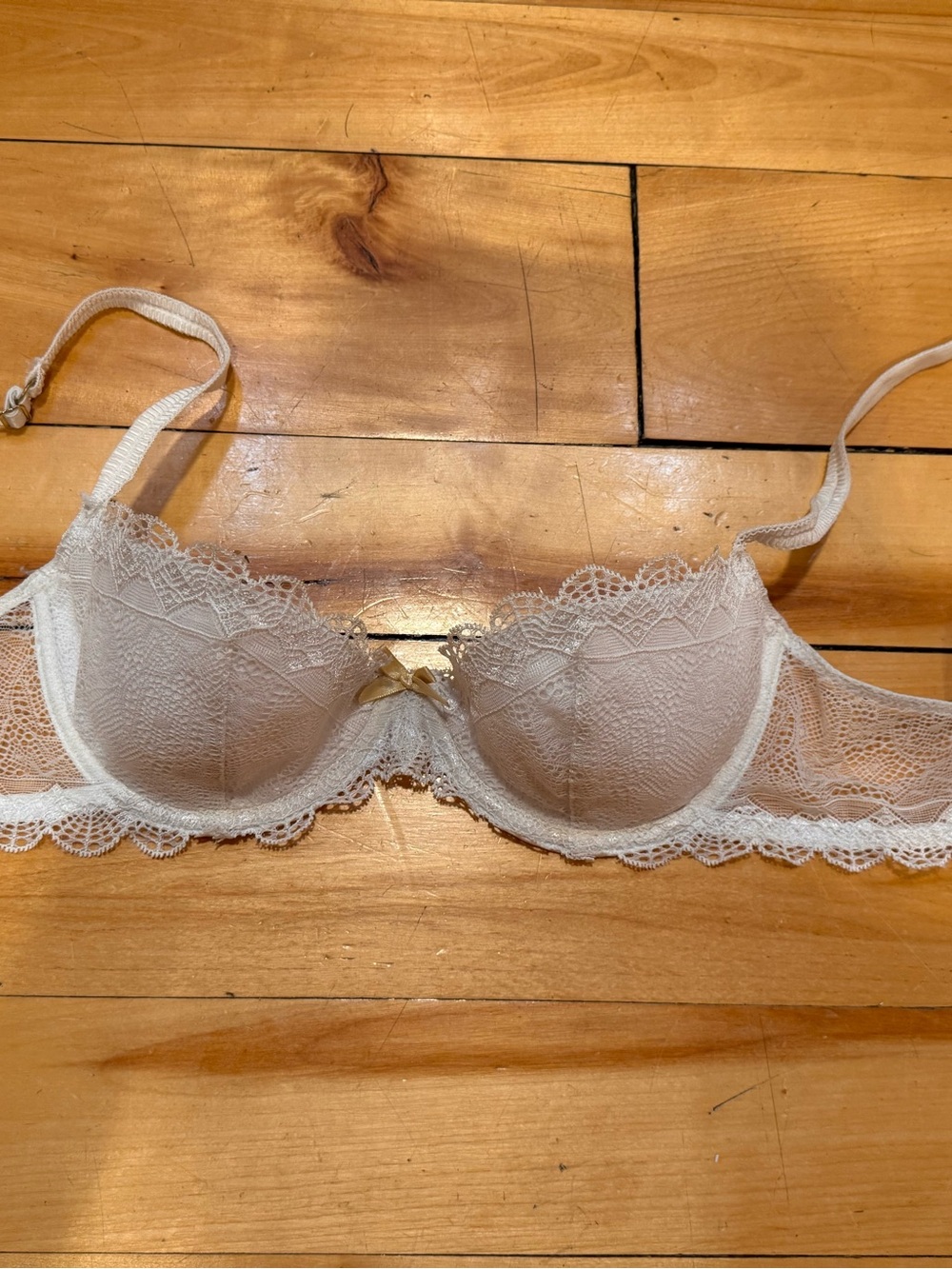 Elle MacPherson Lace Balconette Push-Up Bra in Ivory White